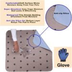 Washable Dog Pee Pads with Puppy Grooming Gloves,Puppy Pads,Reusable Pet Training Pads,Large Dog Pee Pad,Waterproof Pet Pads for Dog Bed Mat,Super Absorbing Whelping Pads - Image 2