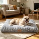 Washable Medium Dog Bed, Plush Crate Mat for Dogs, 35″x23″ Grey