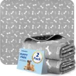 Washable Pee Pads for Dogs, 2 Pack Reusable Puppy Pads, 18″x24″