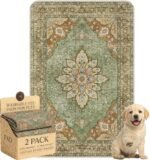 Washable Pee Pads for Dogs,Great Urine Absorbent Reusable Puppy Training Pads,Waterproof,Leak-Proof & Non-Slip Potty Pads for Whelping,Crate,Playpen,Bed.(Green Floral,24"x36")