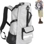 Waterproof Dog Backpack Carrier for Medium Dogs Under 28 lb, Grey