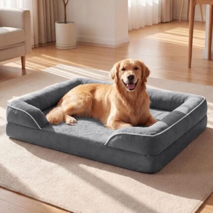 Waterproof Orthopedic Dog Bed for Extra Large Dogs with Bolster