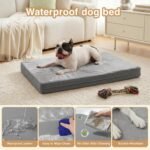 Waterproof Small Dog Bed Crate Pad 24", Washable Puppy Bed Orthopedic Gray - Image 2