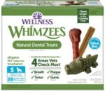 Wellness WHIMZEES Value Pack Natural Dog Dental Treat, Chews, Freshens Breath, Small Size, 47.1 oz Box, 89 Count