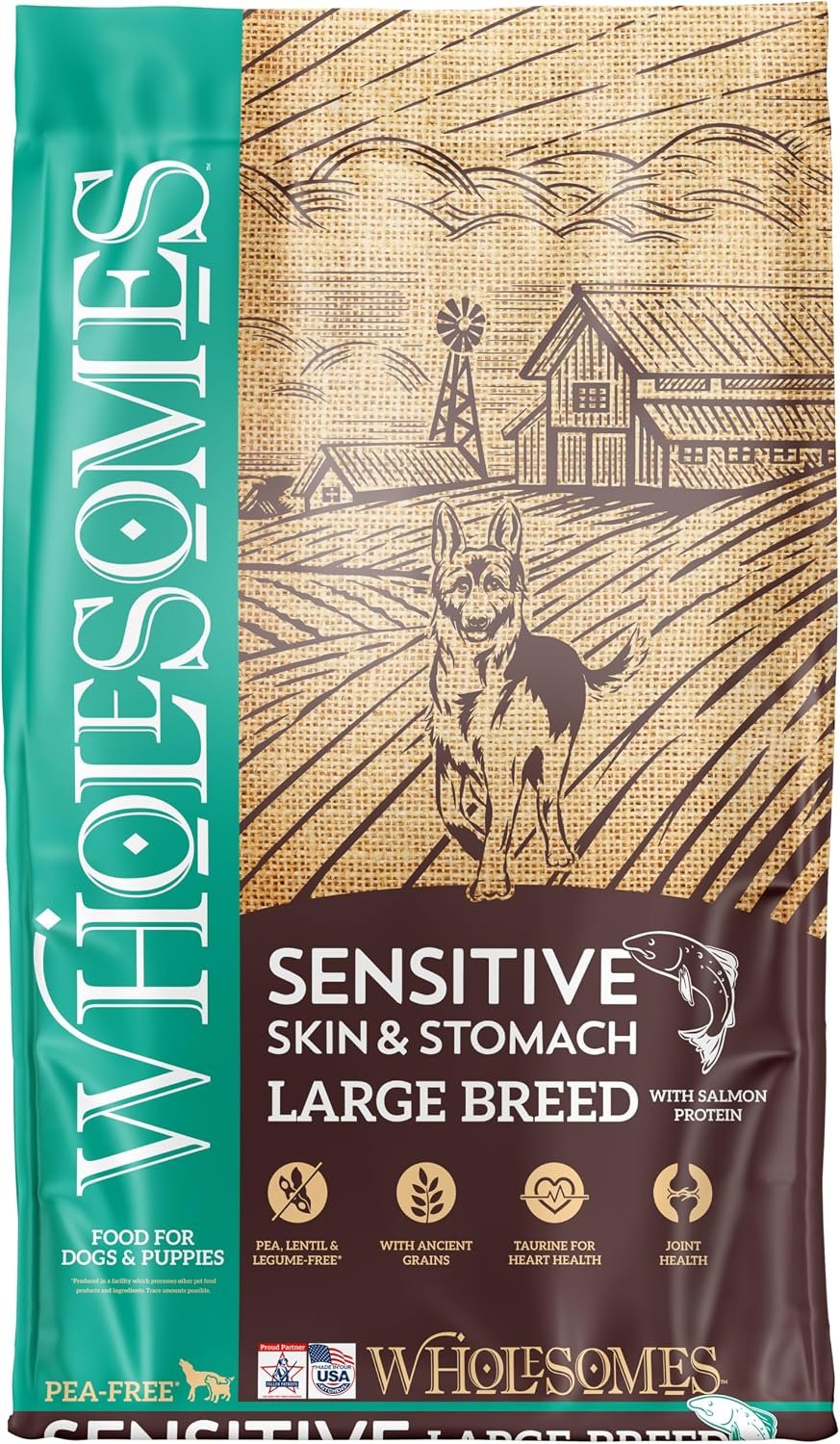 Wholesomes Sensitive Skin & Stomach Large Breed Salmon Dry Dog Food 30 lb Wholesomes Sensitive Skin & Stomach Large Breed Salmon Dry Dog Food 30 lb