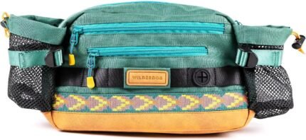 Wilderdog Mega Hip Pack with 3-Liter Capacity, Two Mesh Water Bottle Pockets, Interior Key Loops, Adjustable Straps, and Poop Bag Dispenser (Evergreen)
