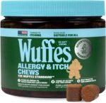 Wuffes Dog Allergy Chews, Anti-Itch Support for Itchy Skin & Paw Licking. Colostrum (50% IgG), Quercetin, Omega-3 & Turkey Tail. Supports Immune & Histamine Response for Allergy Support. 60 Chews