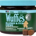 Wuffes Dog Allergy Chews, Anti-Itch Support for Itchy Skin & Paw Licking. Colostrum (50% IgG), Quercetin, Omega-3 & Turkey Tail. Supports Immune & Histamine Response for Allergy Support. 60 Chews
