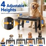 XIAZ Elevated Dog Bowls Large Breed Raised Dogs Bowl Stand Large/Medium Sized Dog Stainless Steel Food Water Bowl Stands 5 Heights Adjustable 9/11/12/14in Black Pet Feeder Dish Station - Image 2