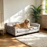 XL Dog Sofa Bed: Luxury Dutch Velvet Jumbo Pet Couch Furniture