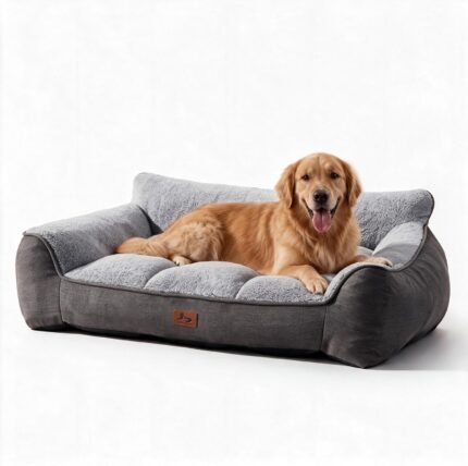 XL Extra Thick Orthopedic Bolster Dog Bed for Large Dogs
