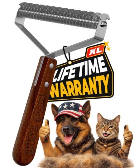 XL+ Undercoat Rake for Dogs & Cats, Dog Brush for Shedding, Dematting Comb