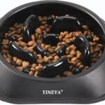 YINEYA Slow Feeder Dog Bowl for Medium Dogs, 2-Cup Puzzle Feeder Bowl