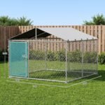 YITAHOME 7.5'x7.5' Outdoor Dog Kennel with Metal Dog Gate - Image 2