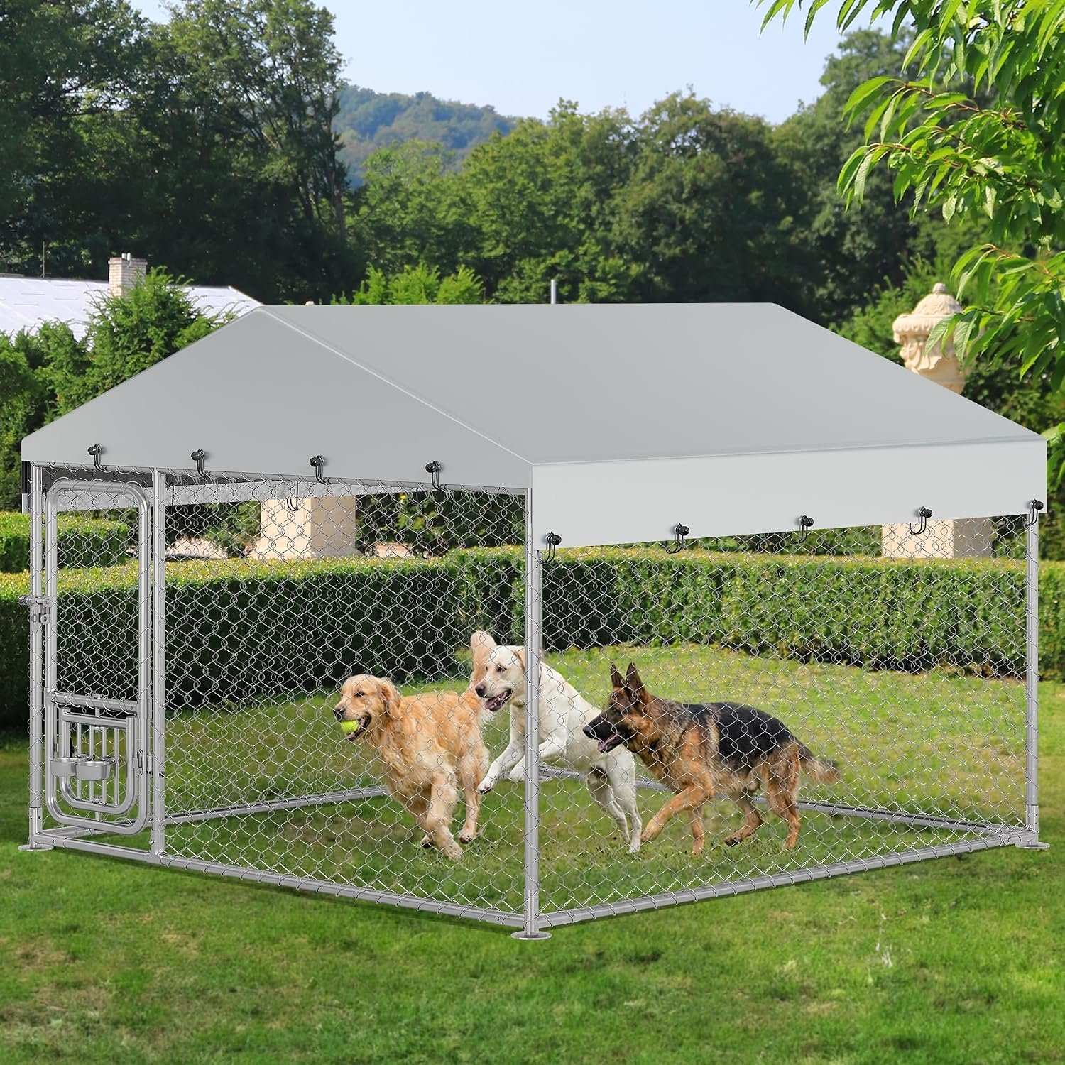 YITAHOME Outdoor Dog Kennel with Rotating Feeder Bowls YITAHOME Outdoor Dog Kennel with Rotating Feeder Bowls