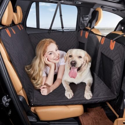 YJGF Hard Bottom Dog Car Seat Cover for Back Seat,Seat Extender for Dogs