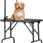 Yaheetech 32 Inch Sturdy Dog Grooming Table for Home, Black