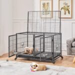 Yaheetech 42.5 Inch Stackable Dog Crate with Divider for Small Medium Dogs - Image 2