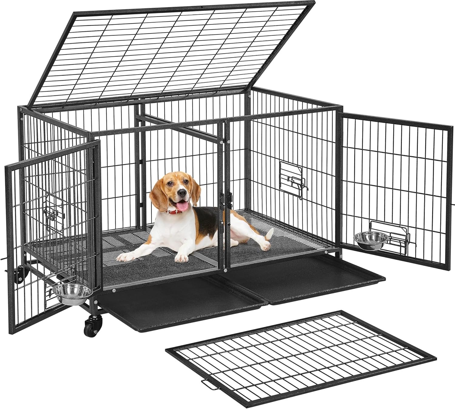 Yaheetech 42.5 Inch Stackable Dog Crate with Divider for Small Medium Dogs Yaheetech 42.5 Inch Stackable Dog Crate with Divider for Small Medium Dogs