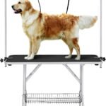 Yaheetech 46” Dog Grooming Table for Large Medium Dogs at Home, Black