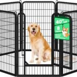 Yaheetech Dog Playpen 40in 8 Panels Portable Fence for Indoor Yard Camping