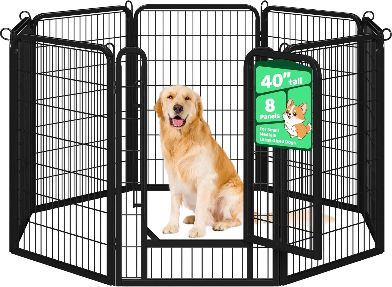 Yaheetech Dog Playpen 40in 8 Panels Portable Fence for Indoor Yard Camping Yaheetech Dog Playpen 40in 8 Panels Portable Fence for Indoor Yard Camping