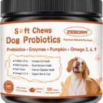 ZEBORA Probiotics for Dogs, Digestive & Itch Relief, 120 Chews