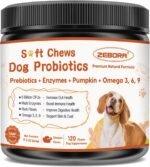 ZEBORA Probiotics for Dogs, Digestive & Itch Relief, 120 Chews