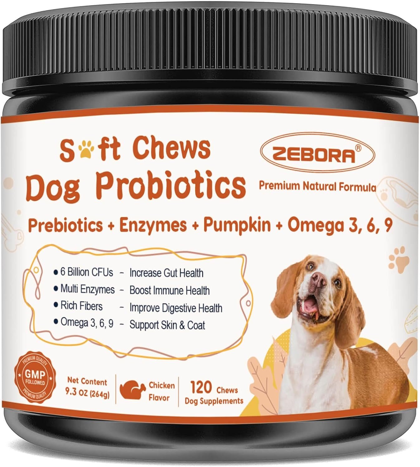 ZEBORA Probiotics for Dogs, Digestive & Itch Relief, 120 Chews ZEBORA Probiotics for Dogs, Digestive & Itch Relief, 120 Chews