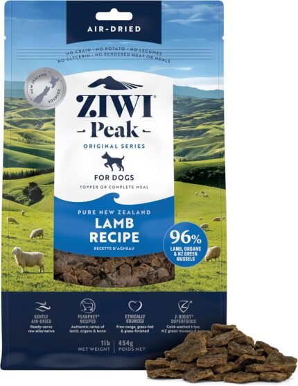 ZIWI Peak Air-Dried Dog Food, Lamb, 96% Meat & Organs, Grain-Free, 1 lb