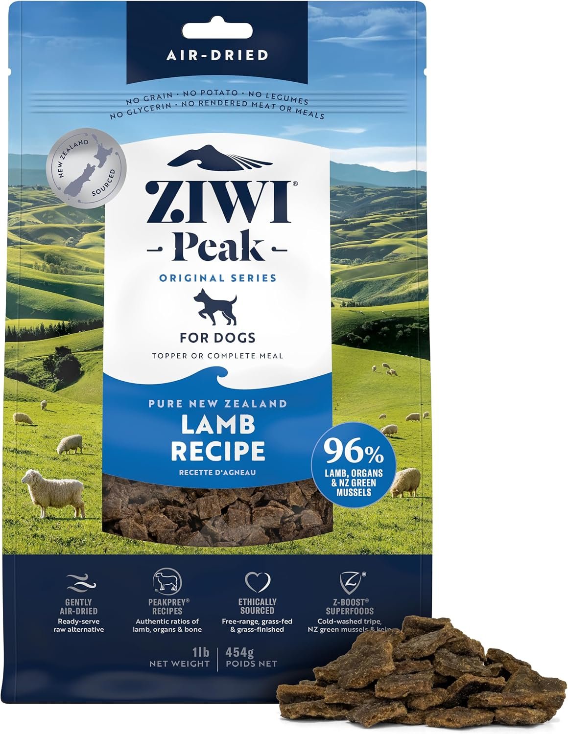 ZIWI Peak Air-Dried Dog Food, Lamb, 96% Meat & Organs, Grain-Free, 1 lb ZIWI Peak Air-Dried Dog Food, Lamb, 96% Meat & Organs, Grain-Free, 1 lb