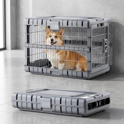 ZOMISIA 28" L Collapsible Dog Crate for Dogs, Heavy Duty Dog Kennel Indoor