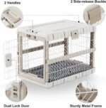ZOMISIA Collapsible Dog Crate with Bed Mat, 28'' Dog Kennel for Medium Dogs - Image 2