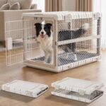 ZOMISIA Collapsible Dog Crate with Bed Mat, 36” Dog Kennel for Large Dogs