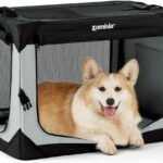 ZOMISIA Collapsible Dog Travel Crate for Medium Dogs, Portable Dog Crate