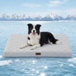ZOMISIA Cooling Dog Bed for Crate, Q-Max>0.5 Cooling Mat with Removable Washable Cover, Orthopedic Egg Crate Foam Summer Pad for Extra Large Dogs, 41×27 Inch, Grey