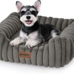 ZOMISIA Small Dog Bed, Cat Bed for Indoor Cats with Washable Cover, 20×19”