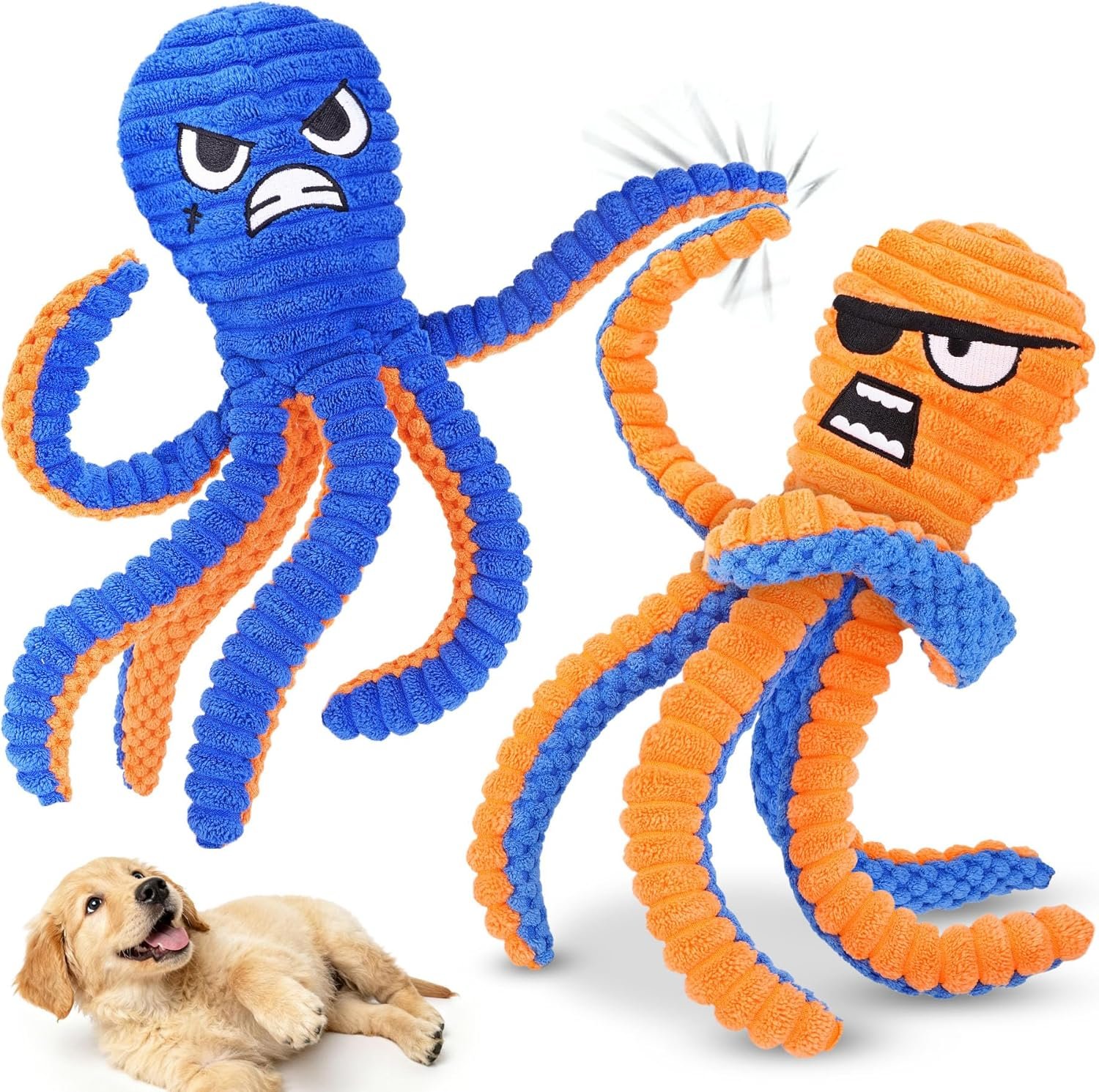 Zeaxuie Interactive Dog Toys, 2 Pack No Stuffing Chew Toys for Teething Zeaxuie Interactive Dog Toys, 2 Pack No Stuffing Chew Toys for Teething