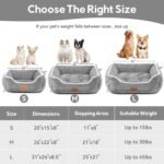Zerbuger 25in Grey Rectangle Cat Dog Bed Machine Washable Sleeping Sofa - Image 2