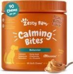 Zesty Paws Calming Chews for Dogs - Dog Calming Supplement, PB, 90 Ct