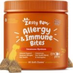 Zesty Paws Dog Allergy Chews – Dog Allergy Relief, Peanut Butter, 90 Ct