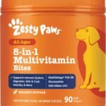 Zesty Paws Dog Multivitamin + Glucosamine for Dogs – Peanut Butter, 90 Ct