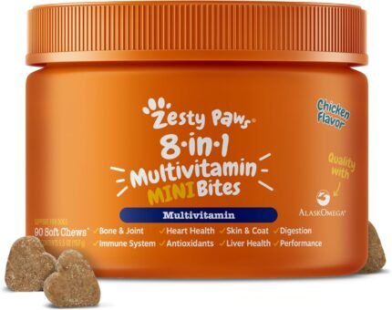 Zesty Paws Dog Vitamins - Dog Multivitamins, Mini, Chicken, 90 Ct