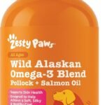Zesty Paws Salmon Oil for Dogs & Cats – Omega 3 for Dogs 8.5oz