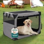 Zikopomi 30 Inch Portable Soft Foldable Dog Crate, 30" L x 21" W x 21" H