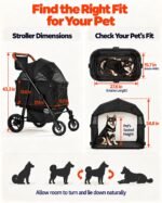 Zoosky Dog Stroller for Medium & Large Dogs, Pet Stroller for 2 Small Dogs - Image 2
