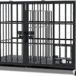 aboxoo 42″ Heavy Duty Metal Dog Crate for 2 Dogs,Indoor Kennel with Divider