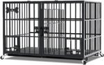 aboxoo 42" Heavy Duty Metal Dog Crate for 2 Dogs,Indoor Kennel with Divider