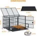 aboxoo 42" Heavy Duty Metal Dog Crate for 2 Dogs,Indoor Kennel with Divider - Image 2