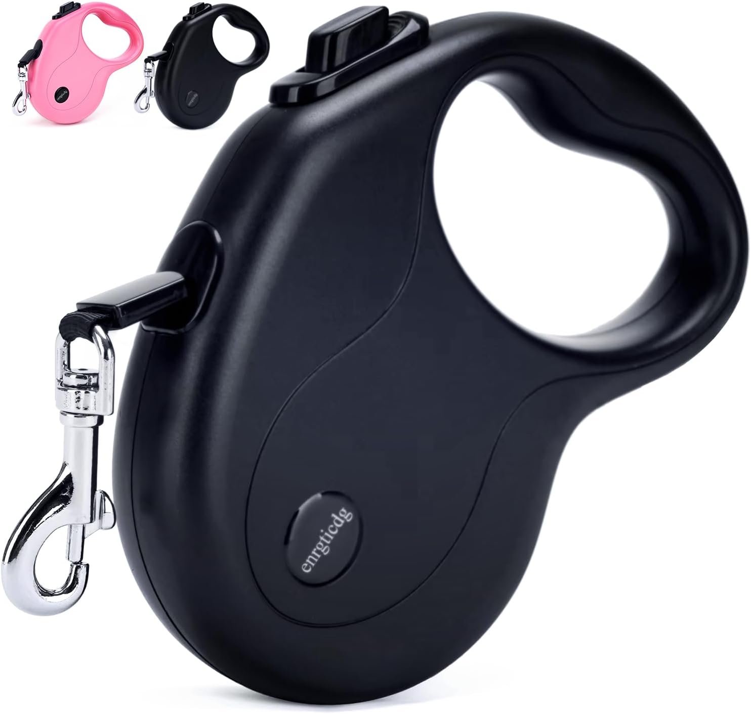 enrgticdg 16Ft Retractable Dog Leash,Light Weight Leash for Small to Medium Dogs/Cats Up to 50lbs,Stainless Steel Spring Strong Nylon Tape, Tangle Free, One-Handed Brake. (Charcoal Black) enrgticdg 16Ft Retractable Dog Leash,Light Weight Leash for Small to Medium Dogs/Cats Up to 50lbs,Stainless Steel Spring Strong Nylon Tape, Tangle Free, One-Handed Brake. (Charcoal Black)
